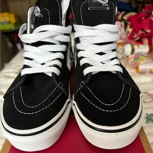 Vans Kids Black and White High-Top Sneakers